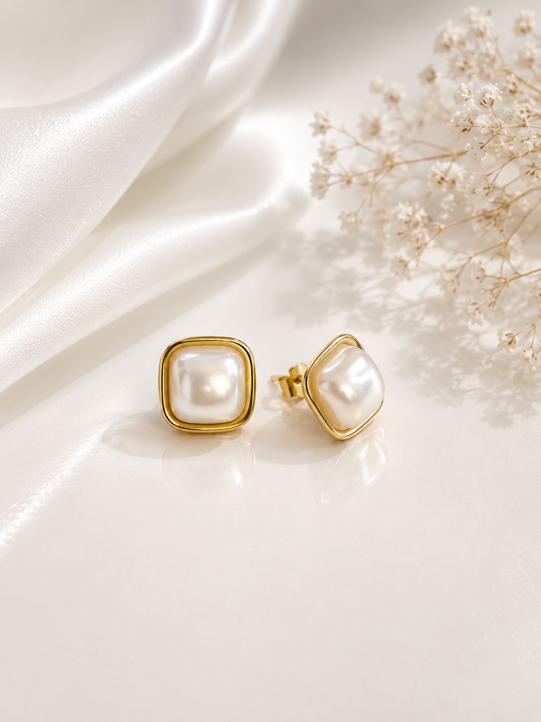 Aretes Perla Juliette - Acero Inoxidable