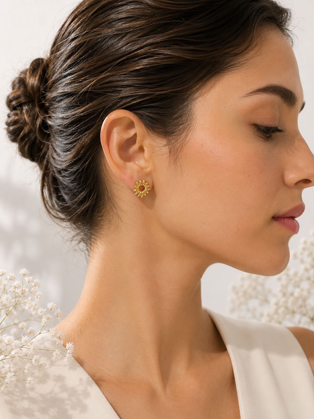 Arete Flor - Acero Inoxidable