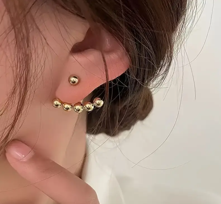 Aretes de Bolitas - Acero Inoxidable