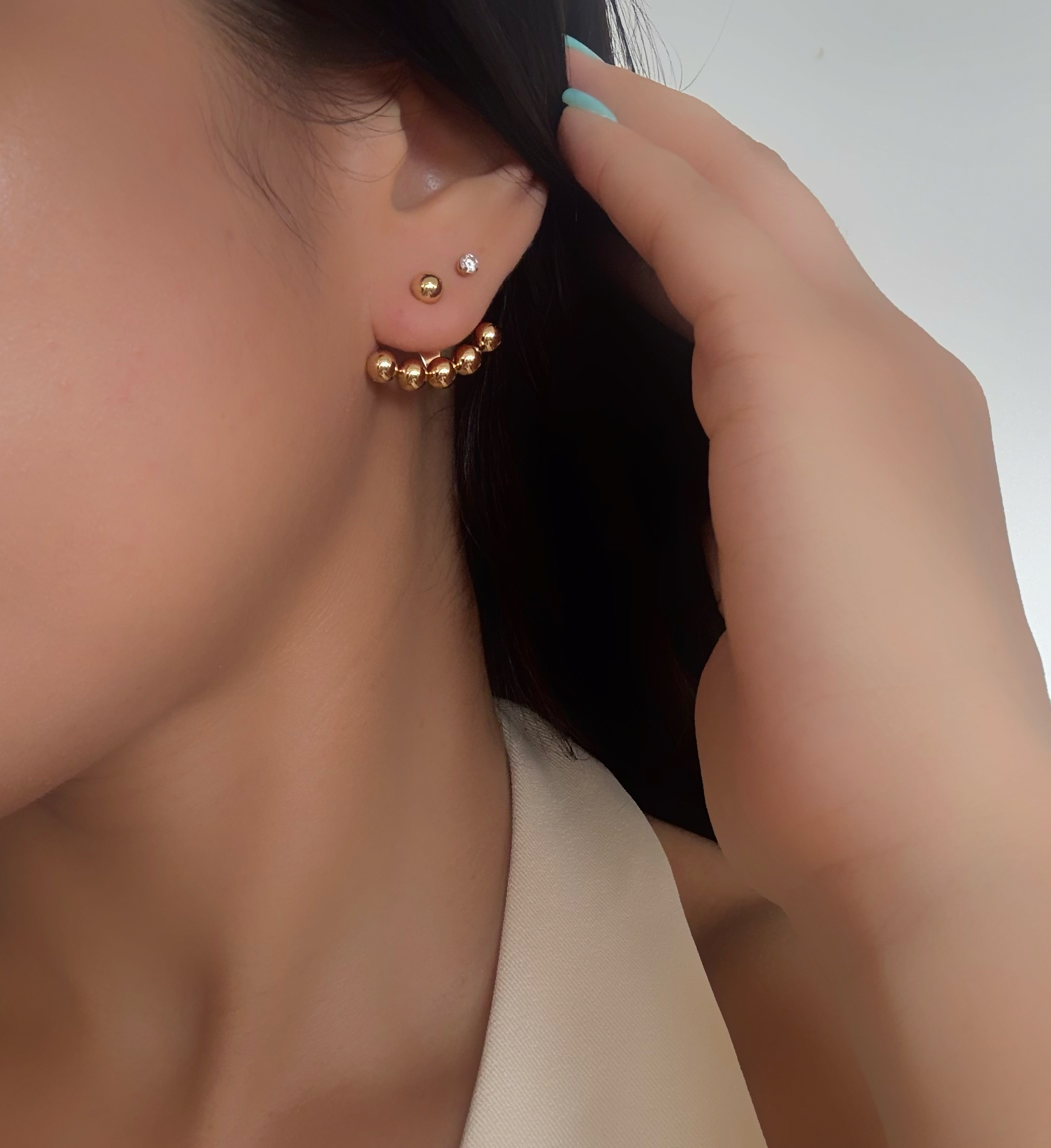 Aretes de Bolitas - Acero Inoxidable