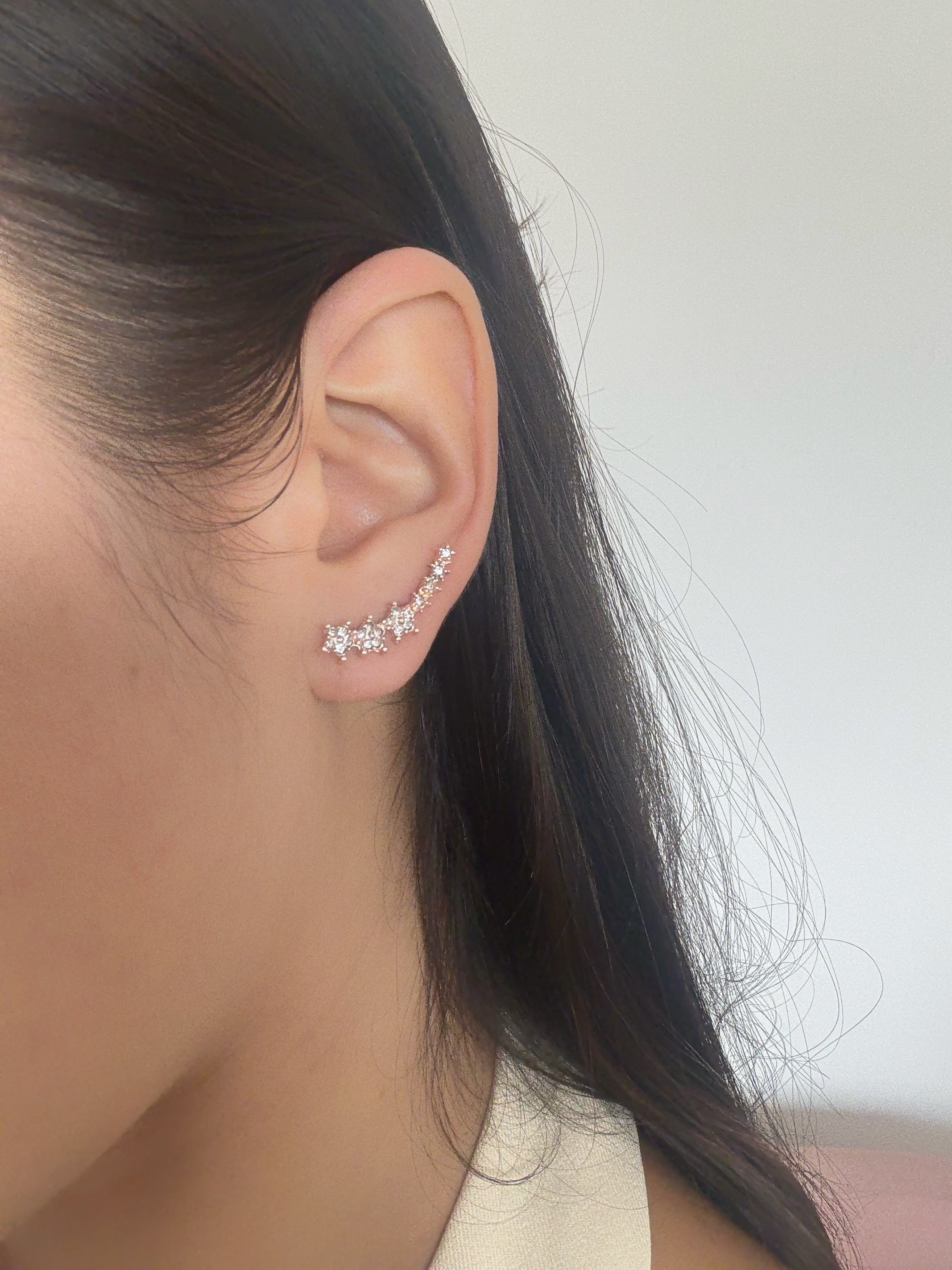 Arete Estrella Brillante - Acero Inoxidable