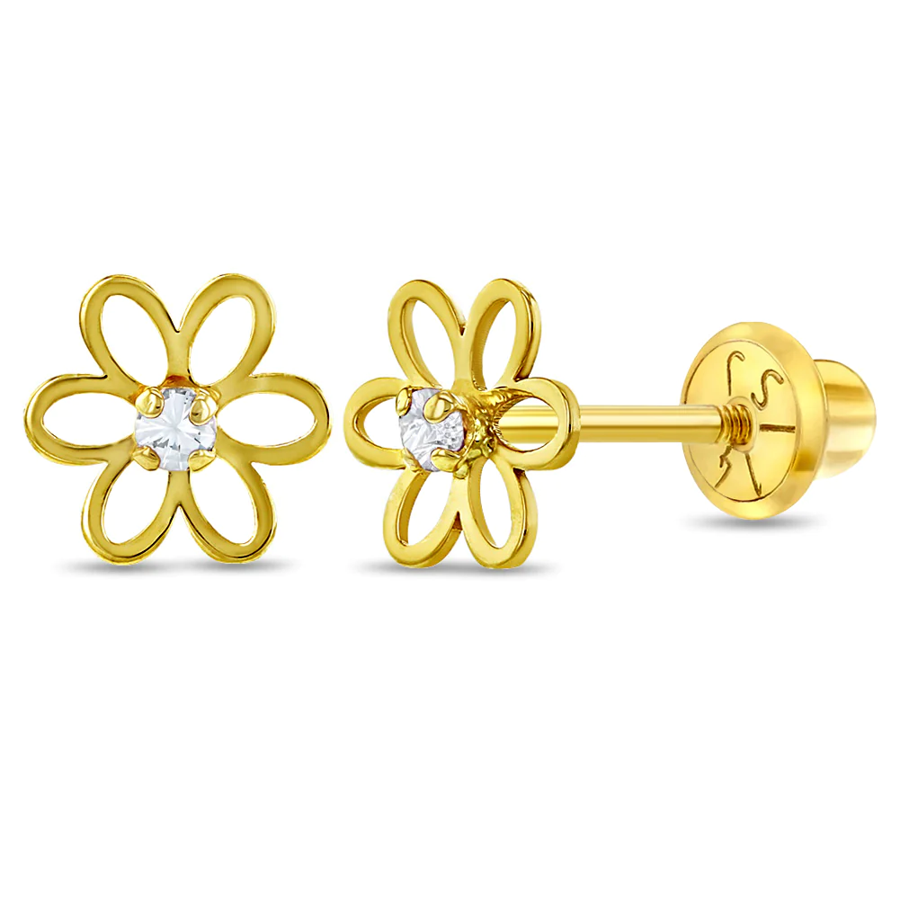 Aretes de Flor  - Oro 14K