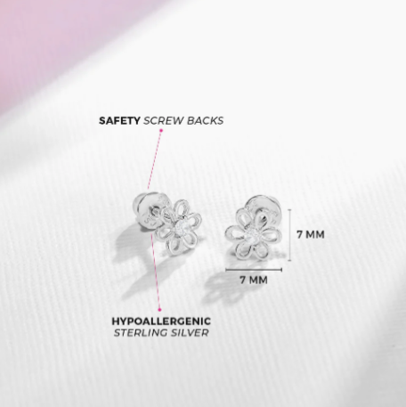 Arete de Flor - Plata 925 