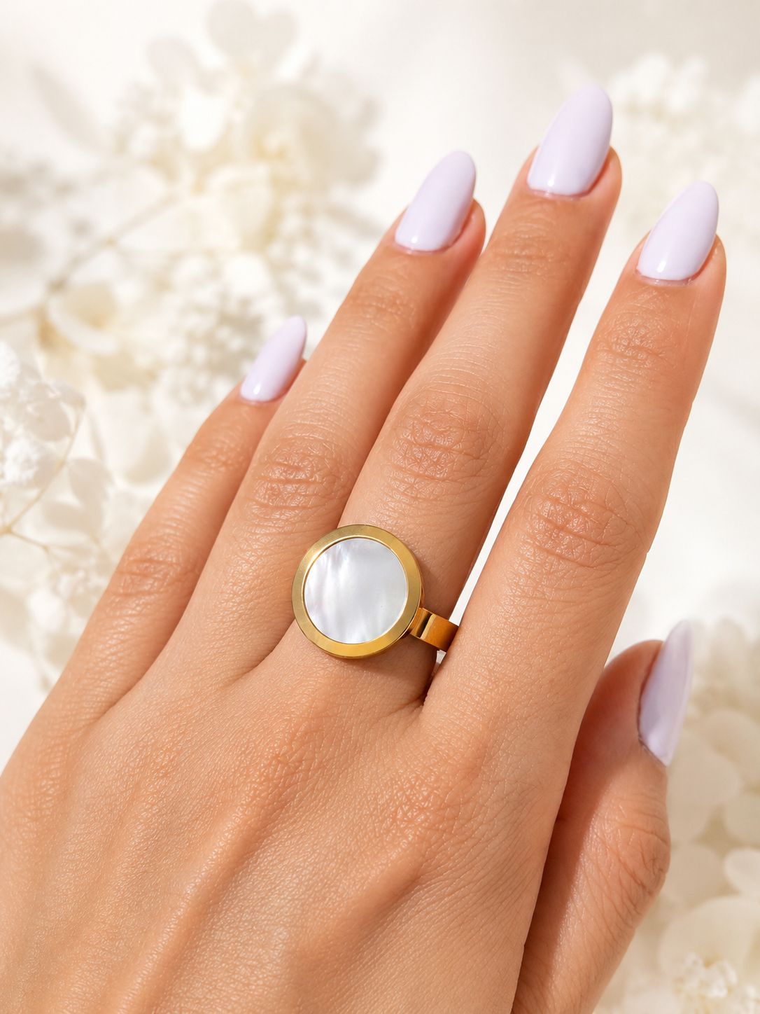 Anillo Nacar Bianca - Acero Inoxidable
