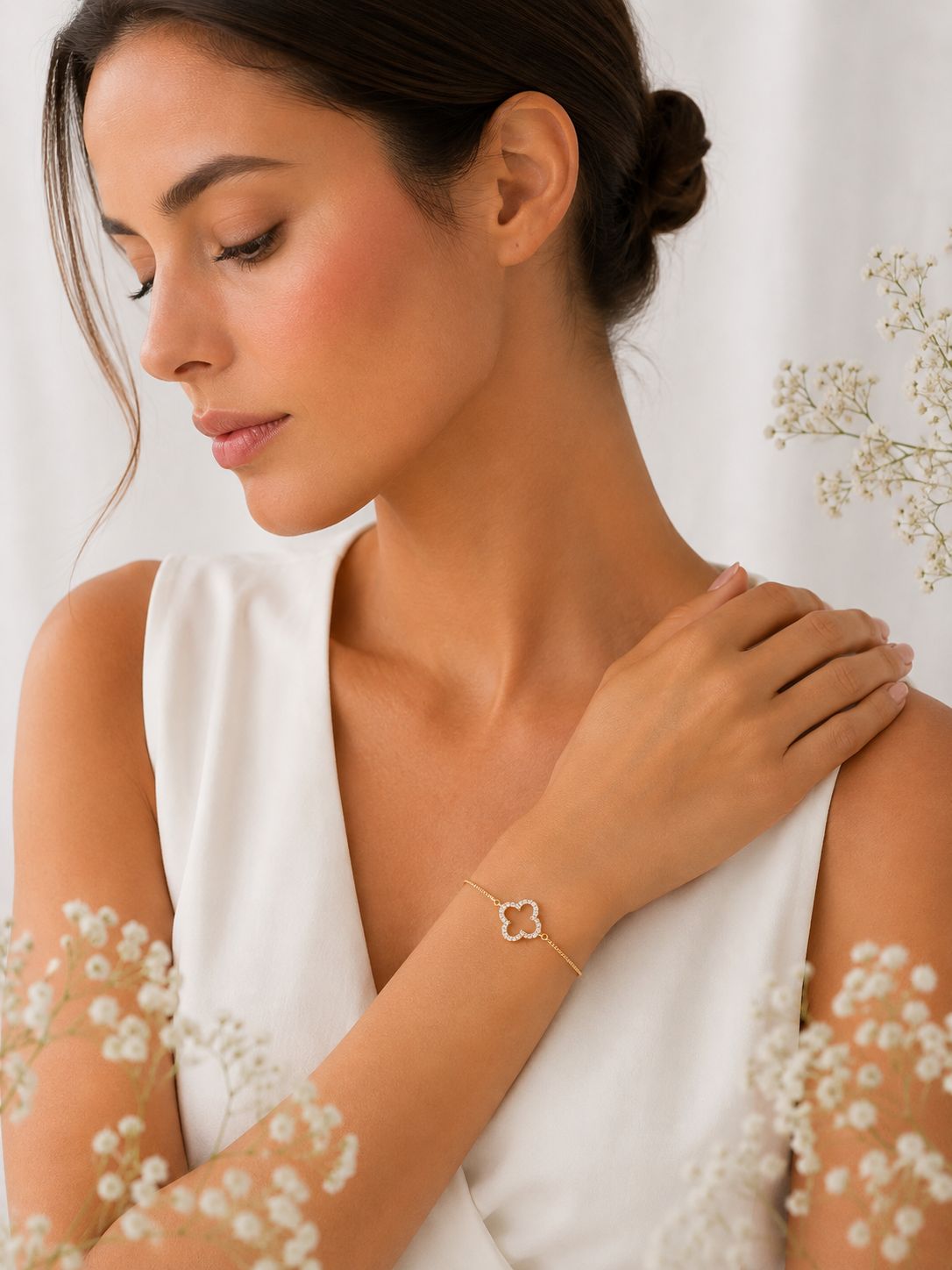 Pulsera Ajustable Trébol - Gold Filled