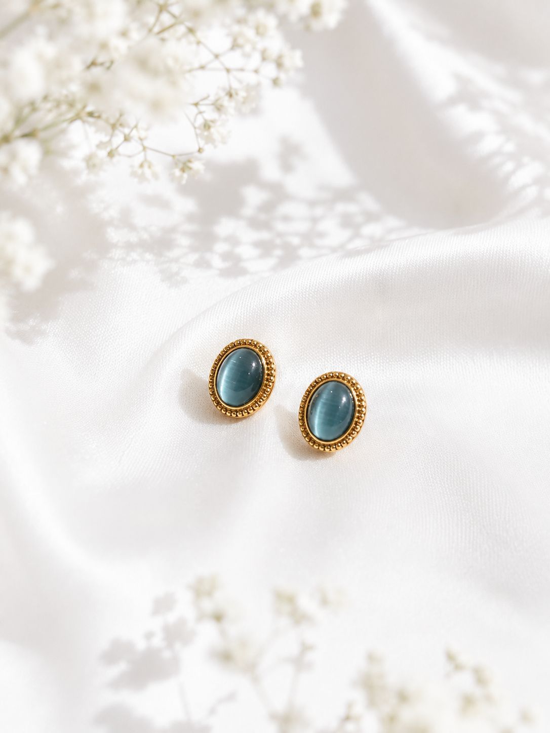 Aretes Turquesa Aura - Acero Inoxidable