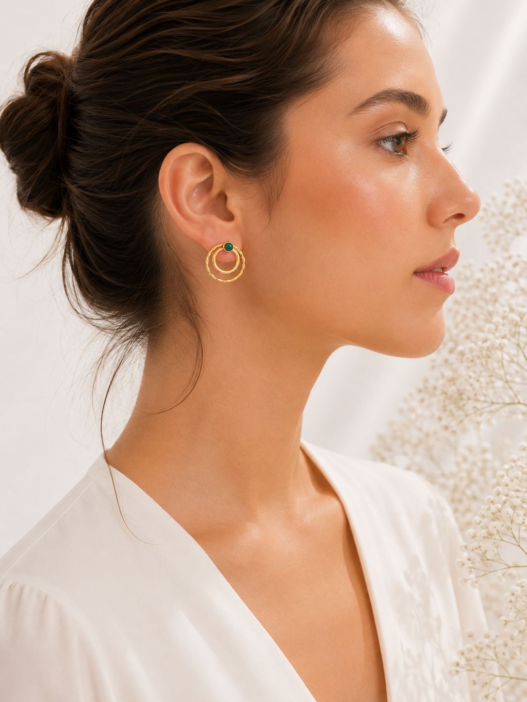 Aretes Piedra Natural Serena - Acero Inoxidable